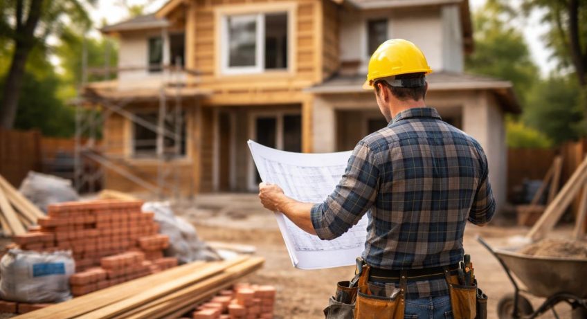 ouvrier-plans-renovation-maison-chantier