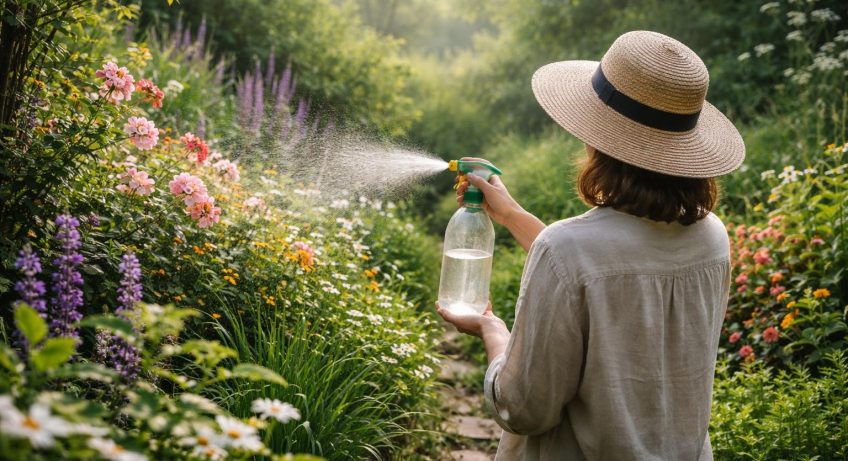 jardin-luxuriant-arrosage-matin-broussailles