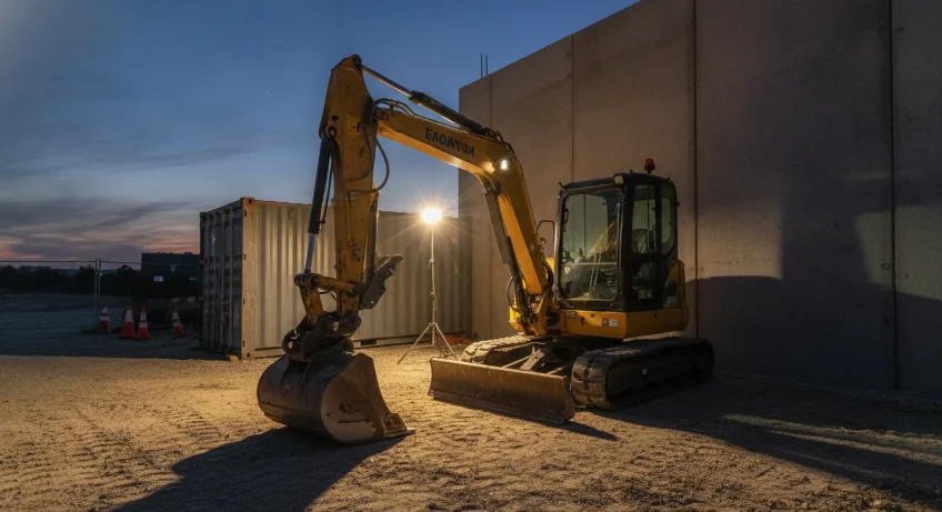 Comment sécuriser une attache manuelle de mini pelle contre le vol sur chantier ?